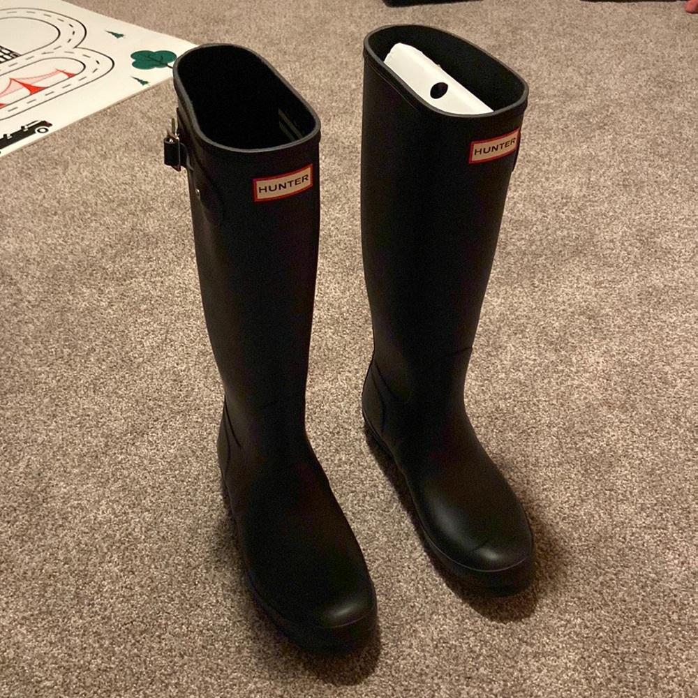 Black Tall Hunter Rain Boots